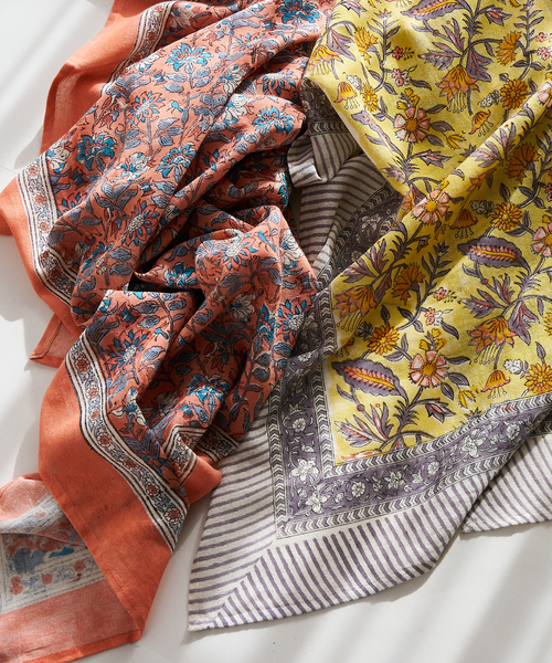 collex（コレックス）の「ブロックプリント マルチクロス 145×225cm（インテリア雑貨・レディース・サーモンピンク/イエロー/グリーン/ブルー・フリー）」の18枚目の写真