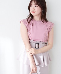 natural couture | canamiレース×ニットコンビノースリTOPS(キャミソール)