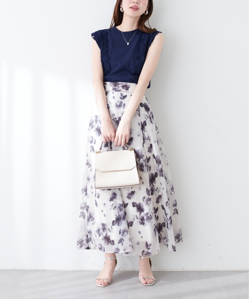 natural couture（ナチュラルクチュール）の「canamiレース×ニットコンビノースリTOPS（キャミソール・レディース・アイボリー/ピンク/ミント/ネイビー・FREE）」の21枚目の写真