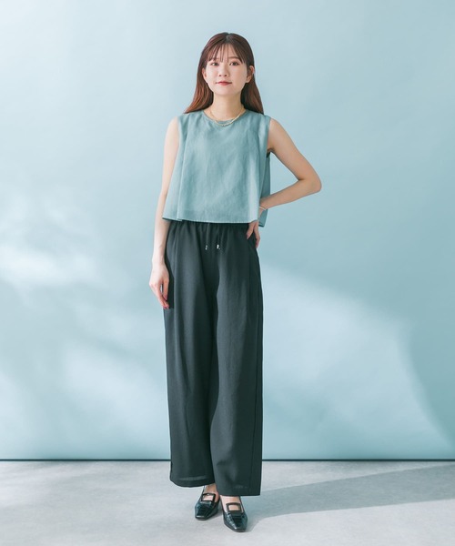 URBAN RESEARCH ROSSO WOMEN（アーバンリサーチ　ロッソ）の「『UR TECH DRYLUXE』ドロストパンツ（その他パンツ・レディース・ブラック/チャコールグレー・FREE）」の11枚目の写真