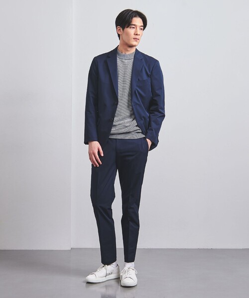 UNITED ARROWS(ユナイテッドアローズ)の「コットン/ポリエステル ボーダー モックネックニット COZY -ウォッシャブル・抗菌防臭-(ニット/セーター・メンズ・オリーブ/ネイビー・XL/L/XXL/S/M)」の5枚目の写真
