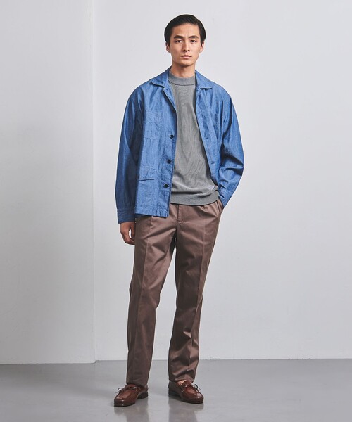 UNITED ARROWS(ユナイテッドアローズ)の「コットン/ポリエステル ボーダー モックネックニット COZY -ウォッシャブル・抗菌防臭-(ニット/セーター・メンズ・オリーブ/ネイビー・XL/L/XXL/S/M)」の8枚目の写真