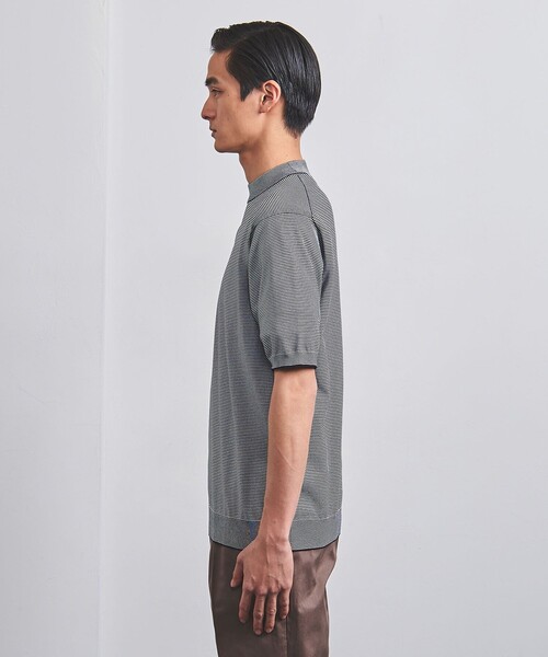 UNITED ARROWS(ユナイテッドアローズ)の「コットン/ポリエステル ボーダー モックネックニット COZY -ウォッシャブル・抗菌防臭-(ニット/セーター・メンズ・オリーブ/ネイビー・XL/L/XXL/S/M)」の10枚目の写真