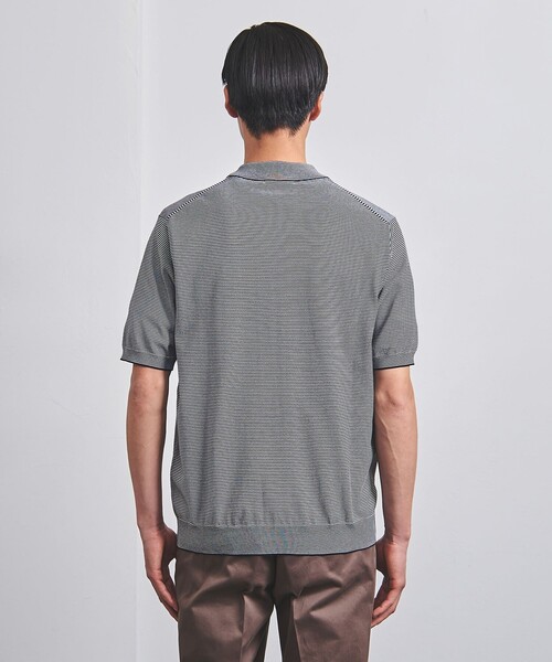 UNITED ARROWS(ユナイテッドアローズ)の「コットン/ポリエステル ボーダー モックネックニット COZY -ウォッシャブル・抗菌防臭-(ニット/セーター・メンズ・オリーブ/ネイビー・XL/L/XXL/S/M)」の11枚目の写真