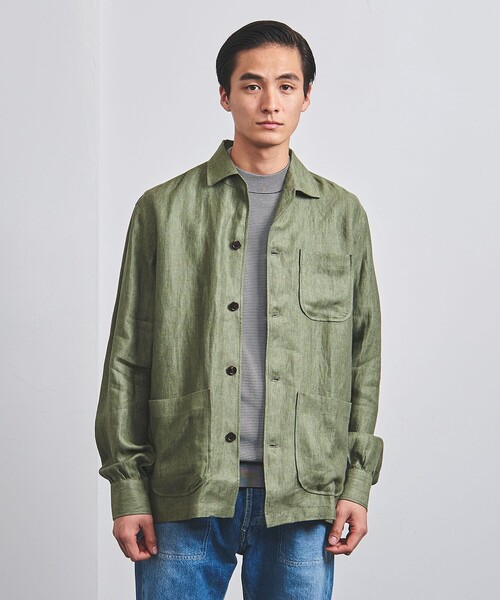 UNITED ARROWS(ユナイテッドアローズ)の「コットン/ポリエステル ボーダー モックネックニット COZY -ウォッシャブル・抗菌防臭-(ニット/セーター・メンズ・オリーブ/ネイビー・XL/L/XXL/S/M)」の13枚目の写真