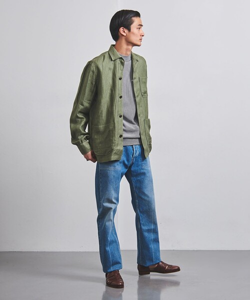 UNITED ARROWS(ユナイテッドアローズ)の「コットン/ポリエステル ボーダー モックネックニット COZY -ウォッシャブル・抗菌防臭-(ニット/セーター・メンズ・オリーブ/ネイビー・XL/L/XXL/S/M)」の14枚目の写真
