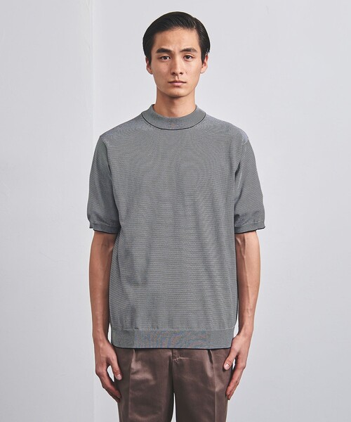 UNITED ARROWS(ユナイテッドアローズ)の「コットン/ポリエステル ボーダー モックネックニット COZY -ウォッシャブル・抗菌防臭-(ニット/セーター・メンズ・オリーブ/ネイビー・XL/L/XXL/S/M)」の15枚目の写真
