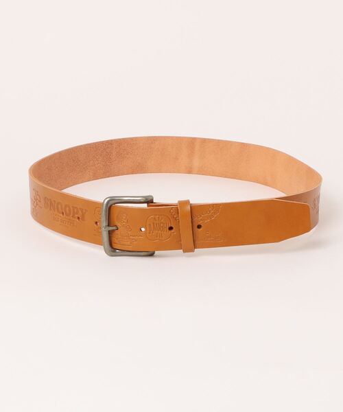 SNOOPY×OLD BETTY'S（スヌーピーカケルオールドベティーズ）の「【日本製】スヌーピー 【SNOOPY】 Embossed Leather Belt(C-Skateboard柄)（ベルト・レディース・ブラック/ナチュラル/ブラウン/キャメル・FREE）」の4枚目の写真