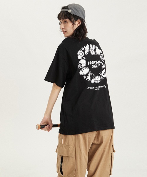 オーバーサイズTシャツ スポーツグラフィックプリント（Tシャツ 