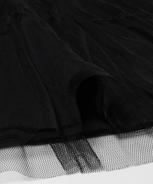 coca（coca）（コカ）の「【WEB限定セール】キッズ チュールドッキングティアードワンピース（ワンピース・キッズ・ブラック/ライトグリーン・120/110/140/130/150）」の16枚目の写真