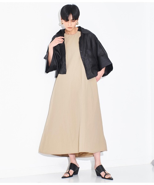 Settimissimo（セッティミッシモ）の「シアー ワッシャー ビッグカフス 半袖シャツ 羽織り（シャツ/ブラウス・レディース・ブラック/オフホワイト・FREE）」の12枚目の写真