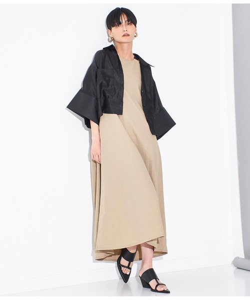 Settimissimo（セッティミッシモ）の「シアー ワッシャー ビッグカフス 半袖シャツ 羽織り（シャツ/ブラウス・レディース・ブラック/オフホワイト・FREE）」の13枚目の写真