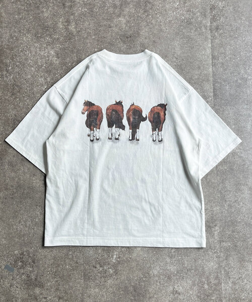 CPCM（シーピーシーエム）の「ヴィンテージライク動物T（Tシャツ/カットソー・レディース・ホワイト/チャコールグレー/グレー/サックスブルー・MEDIUM/LARGE）」の6枚目の写真