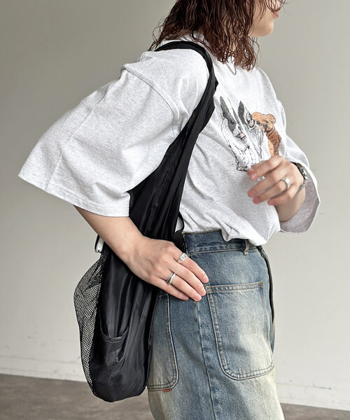 CPCM（シーピーシーエム）の「ヴィンテージライク動物T（Tシャツ/カットソー・レディース・ホワイト/チャコールグレー/グレー/サックスブルー・MEDIUM/LARGE）」の7枚目の写真