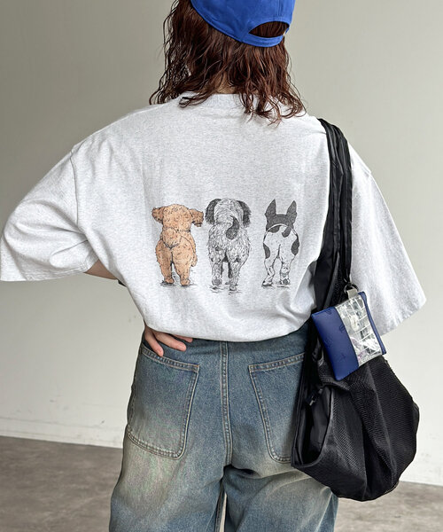 CPCM（シーピーシーエム）の「ヴィンテージライク動物T（Tシャツ/カットソー・レディース・ホワイト/チャコールグレー/グレー/サックスブルー・MEDIUM/LARGE）」の8枚目の写真