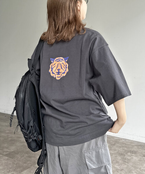 CPCM（シーピーシーエム）の「ヴィンテージライク動物T（Tシャツ/カットソー・レディース・ホワイト/チャコールグレー/グレー/サックスブルー・MEDIUM/LARGE）」の14枚目の写真