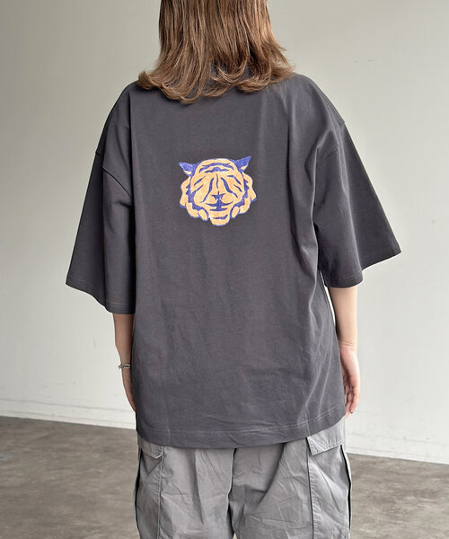 CPCM（シーピーシーエム）の「ヴィンテージライク動物T（Tシャツ/カットソー・レディース・ホワイト/チャコールグレー/グレー/サックスブルー・MEDIUM/LARGE）」の18枚目の写真