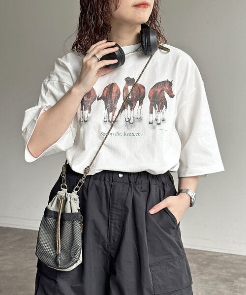 CPCM（シーピーシーエム）の「ヴィンテージライク動物T（Tシャツ/カットソー・レディース・ホワイト/チャコールグレー/グレー/サックスブルー・MEDIUM/LARGE）」の20枚目の写真