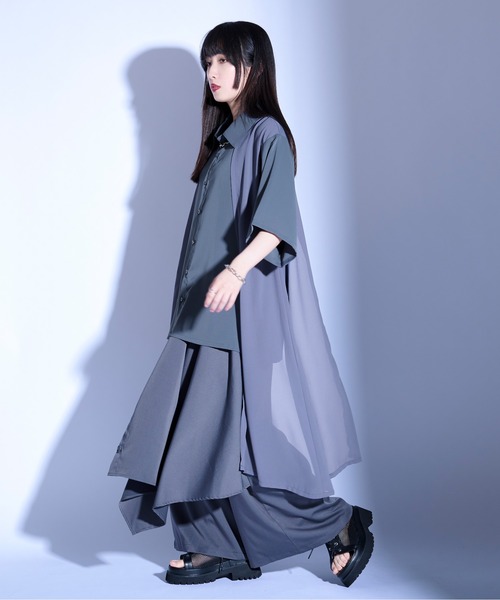 【ほぼ未使用】ASTREAT シアーロングシャツ Ellno Loset（エルノロゼット）の「シアーレイヤードロング