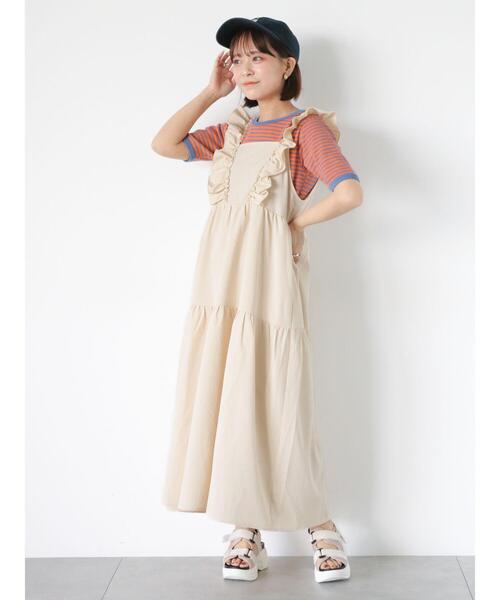 ehka sopo（エヘカソポ）の「前後2WAYフリルジャンスカ（ワンピース・レディース・ブラック/キナリ/グリーン・F）」の11枚目の写真
