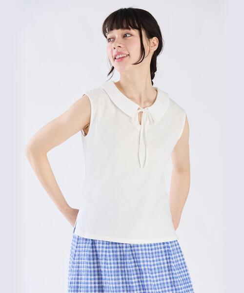 【セール】WU61 TS リボンカラーTシャツ（Tシャツ/カットソー）｜To b. by agnes b.（トゥービーバイアニエスベー）