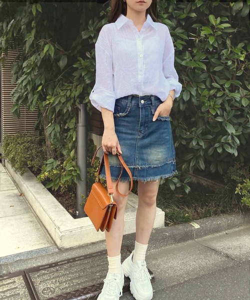NANEA(ナネア)の「カットオフデザインデニムミニスカート インナーパンツ付き(デニムスカート・レディース・ブラック/ブルー・SMALL/MEDIUM/LARGE)」の19枚目の写真