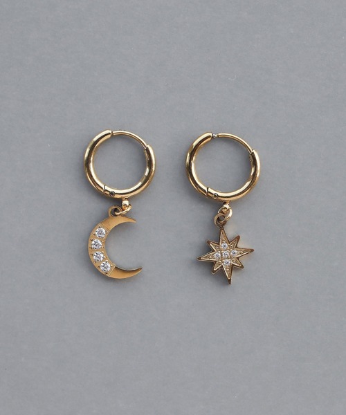 abaskdesign(アバスクデザイン)の「金属アレルギー対応 スター&ムーンアシンデザインステンレスピアス(ピアス(両耳用)・レディース・ゴールド/シルバー・FREE)」の12枚目の写真