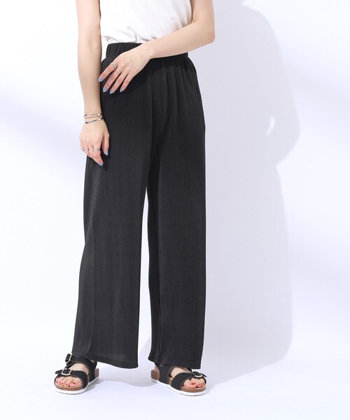 SHOO・LA・RUE(シューラルー)の「【洗える】レイヤードにも さらっと穿ける 大人プリーツ イージーパンツ(その他パンツ・レディース・ブラック/ダークオリーブ/ブラウン系その他2/ネイビー系/グレー系その他6・02/03/04)」の8枚目の写真