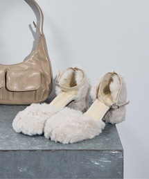 THE YOn | エコファーチャンキーヒールストラップパンプス(パンプス)