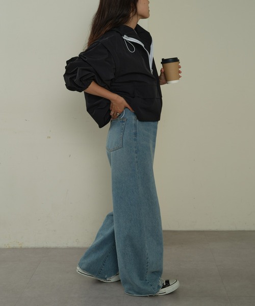 CIAOPANIC TYPY(チャオパニックティピー)の「【2WAY】リップストップオーバーアノラック(ナイロンジャケット・レディース・ベージュ/ブラック/カーキ・ONE SIZE)」の22枚目の写真