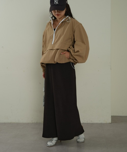 CIAOPANIC TYPY(チャオパニックティピー)の「【2WAY】リップストップオーバーアノラック(ナイロンジャケット・レディース・ベージュ/ブラック/カーキ・ONE SIZE)」の17枚目の写真