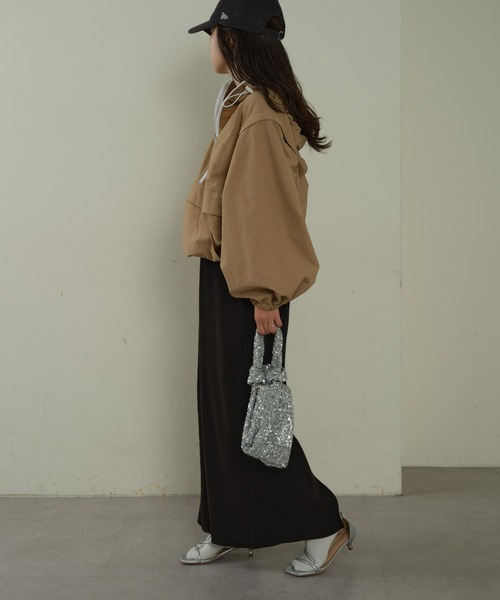 CIAOPANIC TYPY(チャオパニックティピー)の「【2WAY】リップストップオーバーアノラック(ナイロンジャケット・レディース・ベージュ/ブラック/カーキ・ONE SIZE)」の16枚目の写真