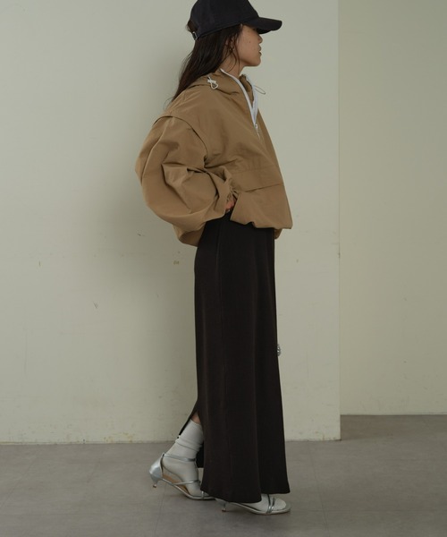 CIAOPANIC TYPY(チャオパニックティピー)の「【2WAY】リップストップオーバーアノラック(ナイロンジャケット・レディース・ベージュ/ブラック/カーキ・ONE SIZE)」の14枚目の写真