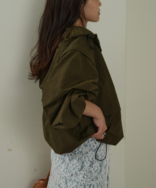 CIAOPANIC TYPY(チャオパニックティピー)の「【2WAY】リップストップオーバーアノラック(ナイロンジャケット・レディース・ベージュ/ブラック/カーキ・ONE SIZE)」の9枚目の写真