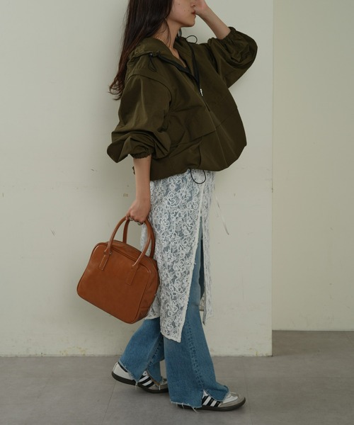 CIAOPANIC TYPY(チャオパニックティピー)の「【2WAY】リップストップオーバーアノラック(ナイロンジャケット・レディース・ベージュ/ブラック/カーキ・ONE SIZE)」の5枚目の写真