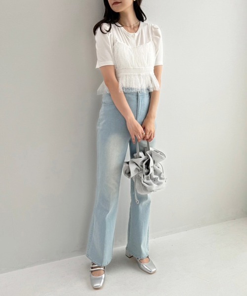 one after another NICE CLAUP（ワンアフターアナザーナイスクラップ）の「マルチウェイビスチェセットトップス（アンサンブル・レディース・ピンク/オフホワイト/チャコールグレー・FREE）」の7枚目の写真