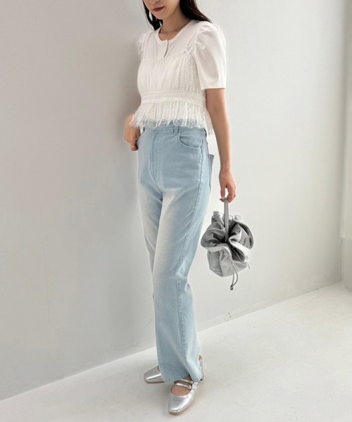 one after another NICE CLAUP（ワンアフターアナザーナイスクラップ）の「マルチウェイビスチェセットトップス（アンサンブル・レディース・ピンク/オフホワイト/チャコールグレー・FREE）」の8枚目の写真