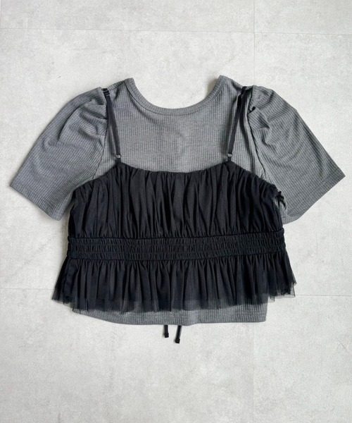 one after another NICE CLAUP（ワンアフターアナザーナイスクラップ）の「マルチウェイビスチェセットトップス（アンサンブル・レディース・ピンク/オフホワイト/チャコールグレー・FREE）」の22枚目の写真