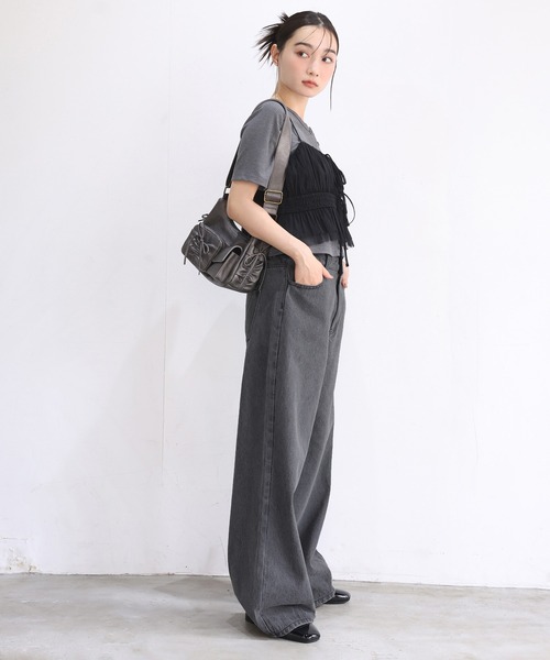 one after another NICE CLAUP（ワンアフターアナザーナイスクラップ）の「マルチウェイビスチェセットトップス（アンサンブル・レディース・ピンク/オフホワイト/チャコールグレー・FREE）」の13枚目の写真