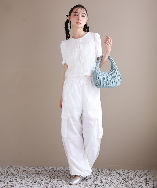 one after another NICE CLAUP（ワンアフターアナザーナイスクラップ）の「マルチウェイビスチェセットトップス（アンサンブル・レディース・ピンク/オフホワイト/チャコールグレー・FREE）」の18枚目の写真