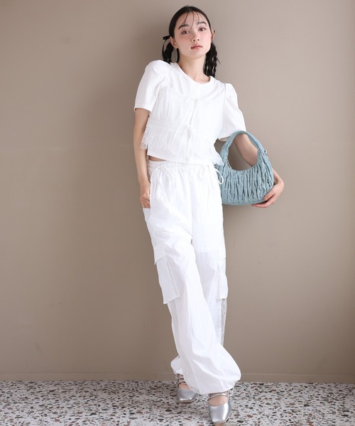 one after another NICE CLAUP（ワンアフターアナザーナイスクラップ）の「マルチウェイビスチェセットトップス（アンサンブル・レディース・ピンク/オフホワイト/チャコールグレー・FREE）」の19枚目の写真