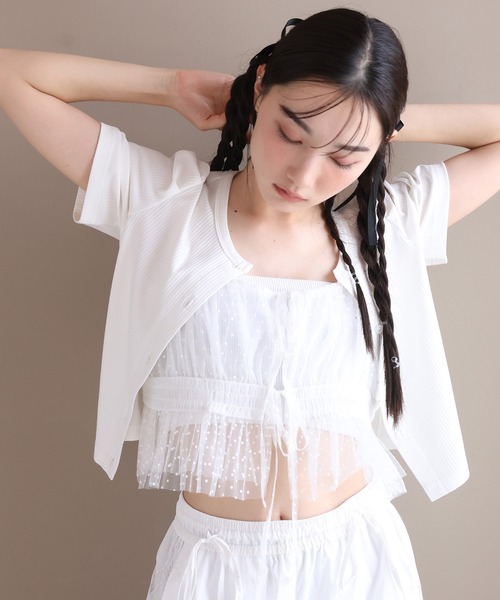 one after another NICE CLAUP（ワンアフターアナザーナイスクラップ）の「マルチウェイビスチェセットトップス（アンサンブル・レディース・ピンク/オフホワイト/チャコールグレー・FREE）」の16枚目の写真