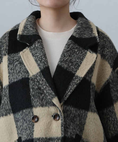 COLONY 2139（コロニートゥーワンスリーナイン）の「チェック柄ミドル丈コート（その他アウター・レディース・オフホワイト・FREE）」の13枚目の写真