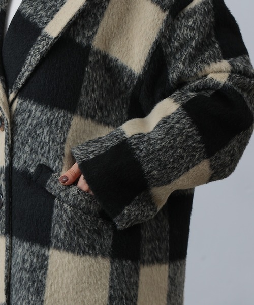 COLONY 2139（コロニートゥーワンスリーナイン）の「チェック柄ミドル丈コート（その他アウター・レディース・オフホワイト・FREE）」の16枚目の写真