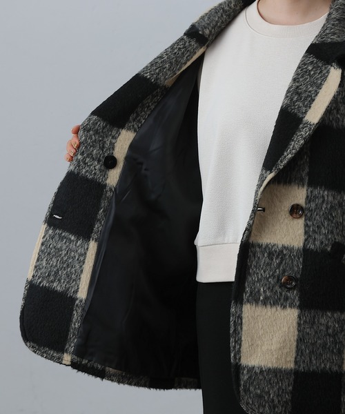 COLONY 2139（コロニートゥーワンスリーナイン）の「チェック柄ミドル丈コート（その他アウター・レディース・オフホワイト・FREE）」の18枚目の写真