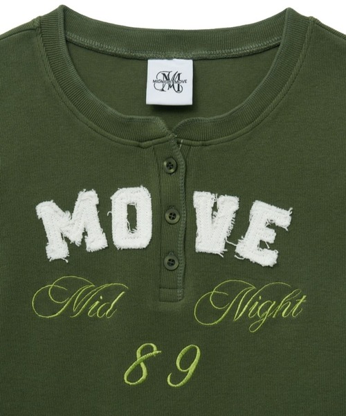 Midnight Move（ミッドナイトムーブ）の「Midnight Move／HENLEYネックT（Tシャツ/カットソー・レディース・カーキ/オフホワイト/ネイビー/ダークグレー・FREE）」の9枚目の写真