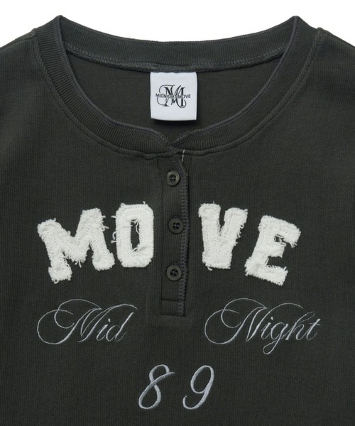Midnight Move（ミッドナイトムーブ）の「Midnight Move／HENLEYネックT（Tシャツ/カットソー・レディース・カーキ/オフホワイト/ネイビー/ダークグレー・FREE）」の7枚目の写真