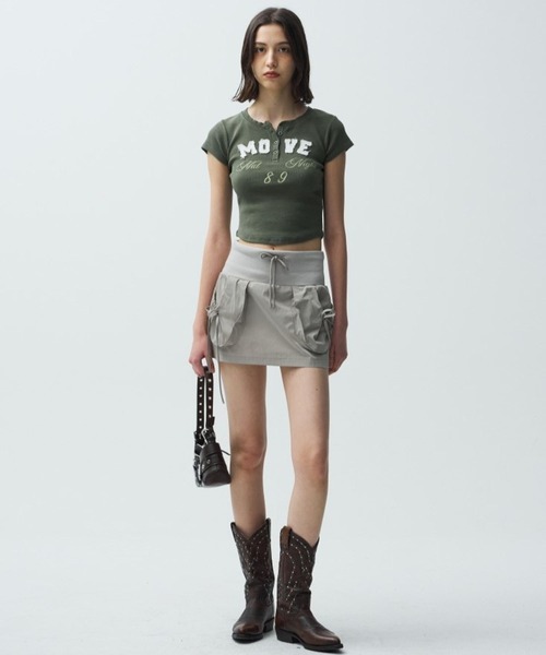 Midnight Move（ミッドナイトムーブ）の「Midnight Move／HENLEYネックT（Tシャツ/カットソー・レディース・カーキ/オフホワイト/ネイビー/ダークグレー・FREE）」の20枚目の写真