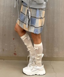 poiregnee | ［select］リボン＆パール　ハイソックス(ソックス/靴下)