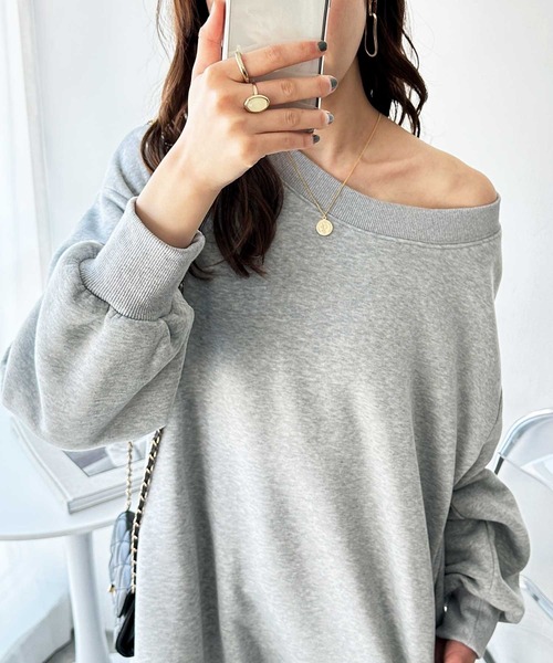 GeeRA(ジーラ)の「裏起毛スウェットミニワンピース(ワンピース・レディース・杢グレー/ブラック・MEDIUM/LARGE)」の8枚目の写真